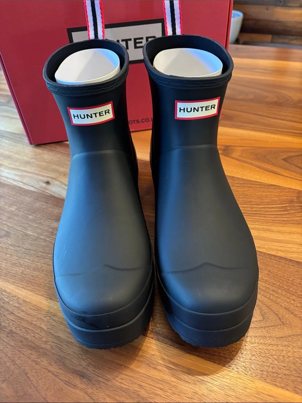 NEW Hunter Women’s Original Short Black Play Wedge Rain Boot Size 11
